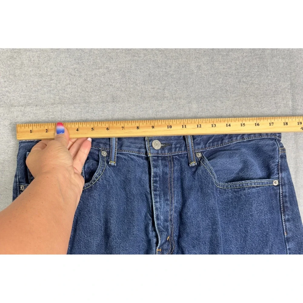 Levis 505 Jeans Mens 36x30 Dark Wash Straight Leg Denim